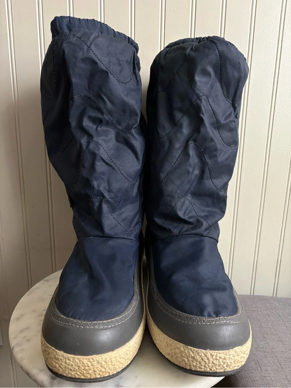 Vintage Diadora Quilted Lined Snow/Moon Boots Mens 12.5 Navy Blue VTG 80s Italy